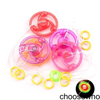 [CHOO] 10Pcs Flashing Gyro Luminous Spinning Top Toy Pull Line Flashing Flywheel Gift for Kids