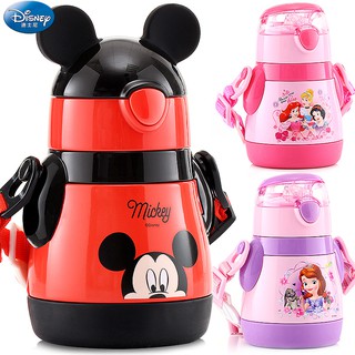 Disney แก้วเก็บความร้อนฟางเด็ก Mickey Stainless steel Learn to drink cup ถ้วยหัดดื่มเด็กถ้วยน้ำเด็กวัยหัดเดิน