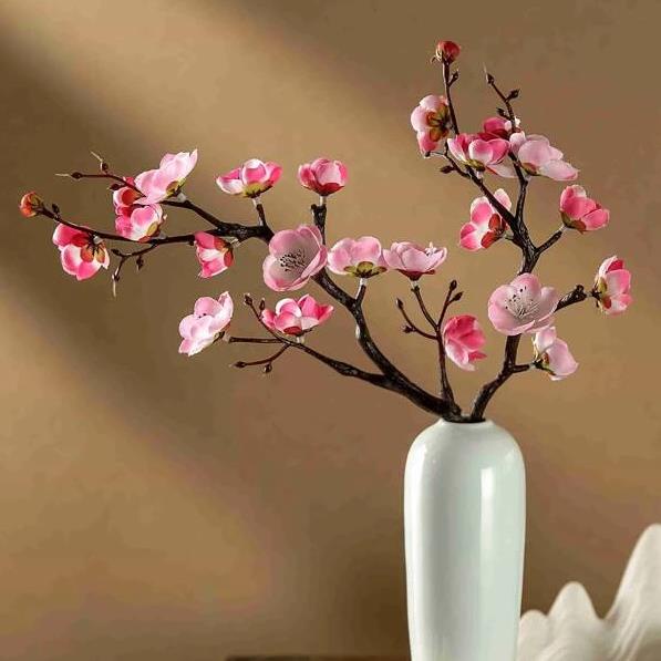 ภาพสินค้าดอกพลัมบลอสซั่มประดิษฐ์ ผ้าไหม สไตล์จีน สําหรับตกแต่งบ้าน ห้องนั่งเล่น จากร้าน moshee.th บน Shopee ภาพที่ 2