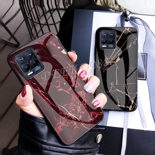 เคสโทรศัพท์ Realme 8 5G / Realme 8 4G Casing Marble Silicon Soft Edges Shell High Quality Tempered Glass Phone Case Back Cover เคส Realme8 5G Hard Case