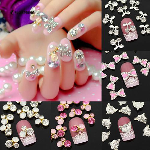 10pcs-3d-alloy-glitter-rhinestone-diy-decorations-สติกเกอร์เล็บเคล็ดลับศิลปะ