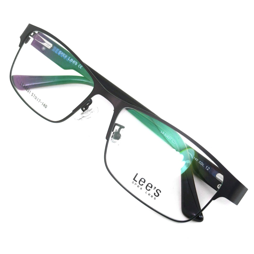 lees-แว่นตา-รุ่น-50631-c-12-สีน้ำตาล-กรอบเต็ม-ขาสปริง-วัสดุ-สแตนเลส-สตีล-สำหรับตัดเลนส์-กรอบแว่นตา-eyeglasses