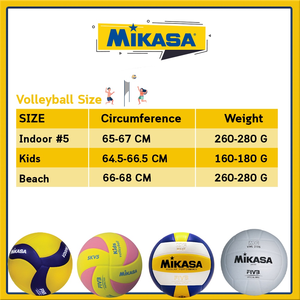 ภาพสินค้าMIKASA มิกาซ่า วอลเลย์บอลหนัง Volleyball PU 5 th MV210 FIVB กกท (945) แถมฟรี ตาข่ายใส่ลูกฟุตบอล +เข็มสูบลม+ที่สูบ(คละสี) จากร้าน sportlandwear บน Shopee ภาพที่ 5