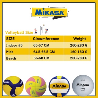 ภาพขนาดย่อของภาพหน้าปกสินค้าMIKASA มิกาซ่า วอลเลย์บอลหนัง Volleyball PU 5 th MV210 FIVB กกท (945) แถมฟรี ตาข่ายใส่ลูกฟุตบอล +เข็มสูบลม+ที่สูบ(คละสี) จากร้าน sportlandwear บน Shopee ภาพที่ 5