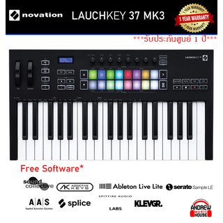 สินค้า Novation Launchkey 37 MK3 USB MIDI Keyboard Controller (37-Key) ของแท้ ***รับประกันศูนย์ 1 ปี***