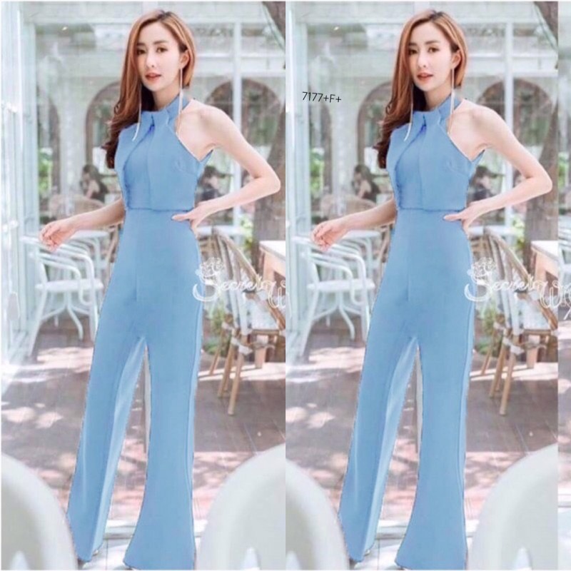 ภาพหน้าปกสินค้าJ7177 jumpsuit จั้มสูท คอปีน ทรงคว้านไหล่ จากร้าน twinsjshop บน Shopee