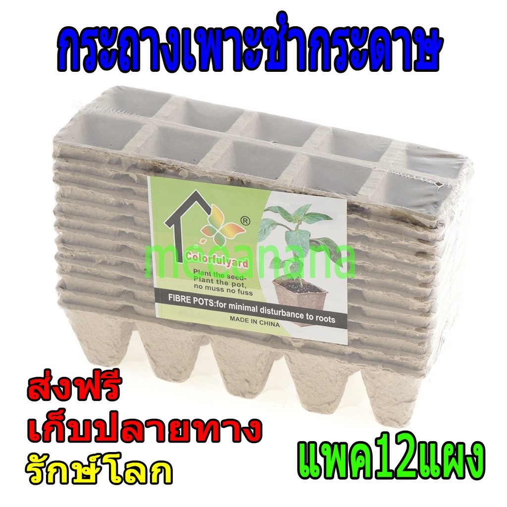 ถาดเพาะชำกระดาษ-ถาดเพาะต้นกล้า-เมล็ด-ต้นอ่อน-ปลูกผัก-เม็ด-ข้าว