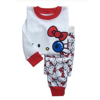 ชุดนอนผ้าฝ้ายลายการ์ตูน Hello Kitty สำหรับเด็ก ASD1211
