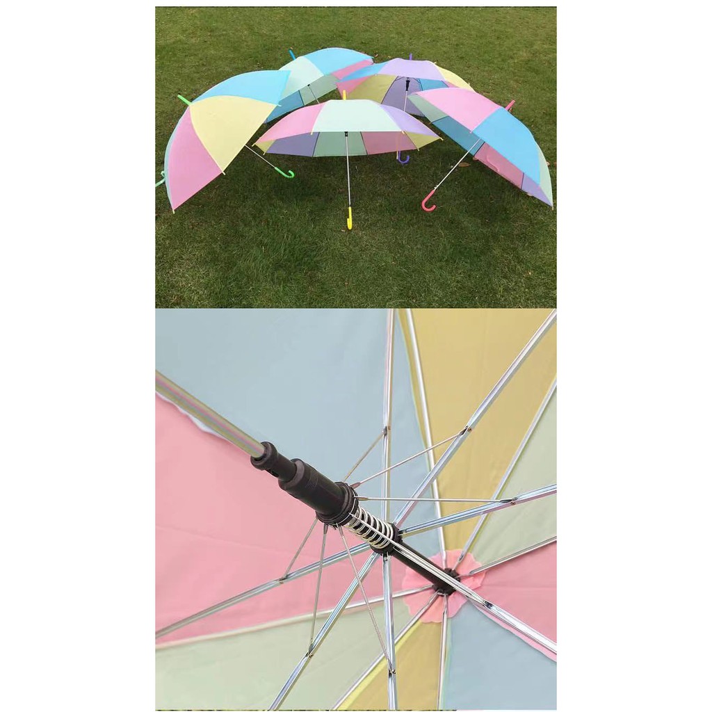 ภาพสินค้า(ZRT)ร่มขนาดกลางร่มยาวร่มสีลูกกวาดร่มกันฝนร่มกันแดดร่มแฟชั่นคละสี504 จากร้าน zrtshop บน Shopee ภาพที่ 4