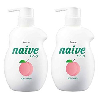 KRACIE NAIVE ครีมอาบน้ำ นาอีฟ บอดี้ วอช สูตรสารสกัดใบพีช ปราศจากซิลิโคน ชุดละ 2 ขวด ขวดละ 530 มิลลิลิตร / KRACIE NAIVE
