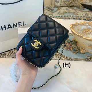 กระเป๋าสะพาย สไตล์ chanel ทรงกล่อง ขนาดน่ารัก กระเป๋าใส่โทรศัพท์ กระเป๋าหนังแลมป์