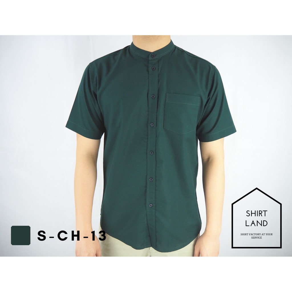 ภาพสินค้าคอจีน/แขนสั้น (สีเข้ม) 2XL/3XL/4XL ผ้า OXFORD - เสื้อเชิ้ตผู้ชาย ไซส์ใหญ่ คนอ้วน Short Sleeve Mandarin Collar Shirt จากร้าน shirtland บน Shopee ภาพที่ 3