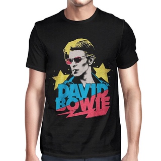 เสื้อยืดวงดนตรีเสื้อยืด ผ้าฝ้าย พิมพ์ลายกราฟฟิค David Bowie Rock Legend พรีเมี่ยม สําหรับผู้ชายall size