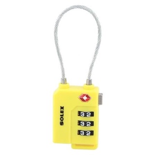 Dee-Double กุญแจรหัส SOLEX TSA 33W 31 MM สีเหลือง กุญแจคล้อง