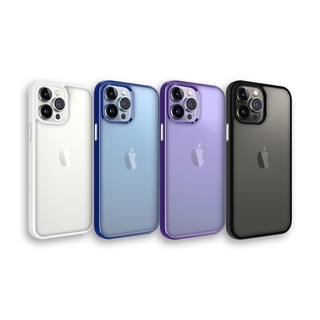 Dapad Match case for iPhone 14 /14 Plus /14 Pro /14 Pro Max เคสใสกันกระแทกขอบสี