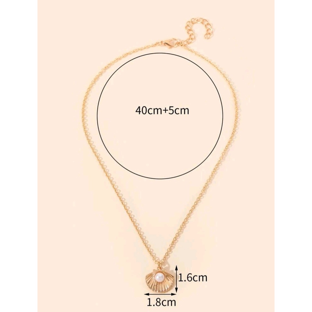 สร้อยคอแฟชั่น-สร้อยคอจี้หอยเชลล์-shell-pendent-necklace-ส่งจากไทย