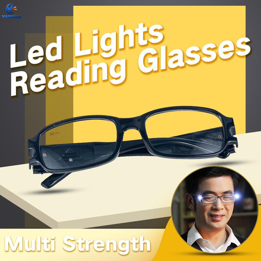 ภาพหน้าปกสินค้าแว่นสายตา แบบมีไฟ LED สำหรับอ่านหนังสือ 1 ชิ้น