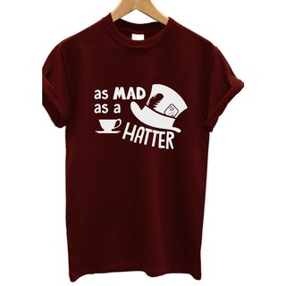 เสื้อยืด ทรงหลวม พิมพ์ลาย Alice In Wonderland As Mad As A Mad Hatter สําหรับผู้ชาย