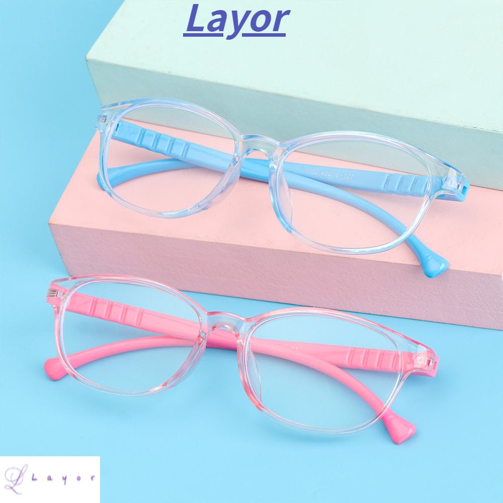 ภาพหน้าปกสินค้าLayor แว่นตา กรอบเบาพิเศษ ป้องกันแสงสีฟ้า แบบพกพา สําหรับเด็กผู้ชาย และเด็กผู้หญิง