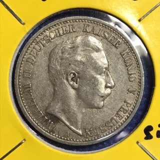 เหรียญเงิน#14178 ปี1903 เยอรมัน 2 MARK เดิมๆ เหรียญสะสม เหรียญต่างประเทศ เหรียญหายาก