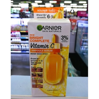 (6 ชิ้น) Garnier Bright Complete Vitamin C Ampoule Serum การ์นิเย่ไบรท์คอมพลีทวิตามินซีแอมพูลบำรุงผิวหน้า 1.5 มล.