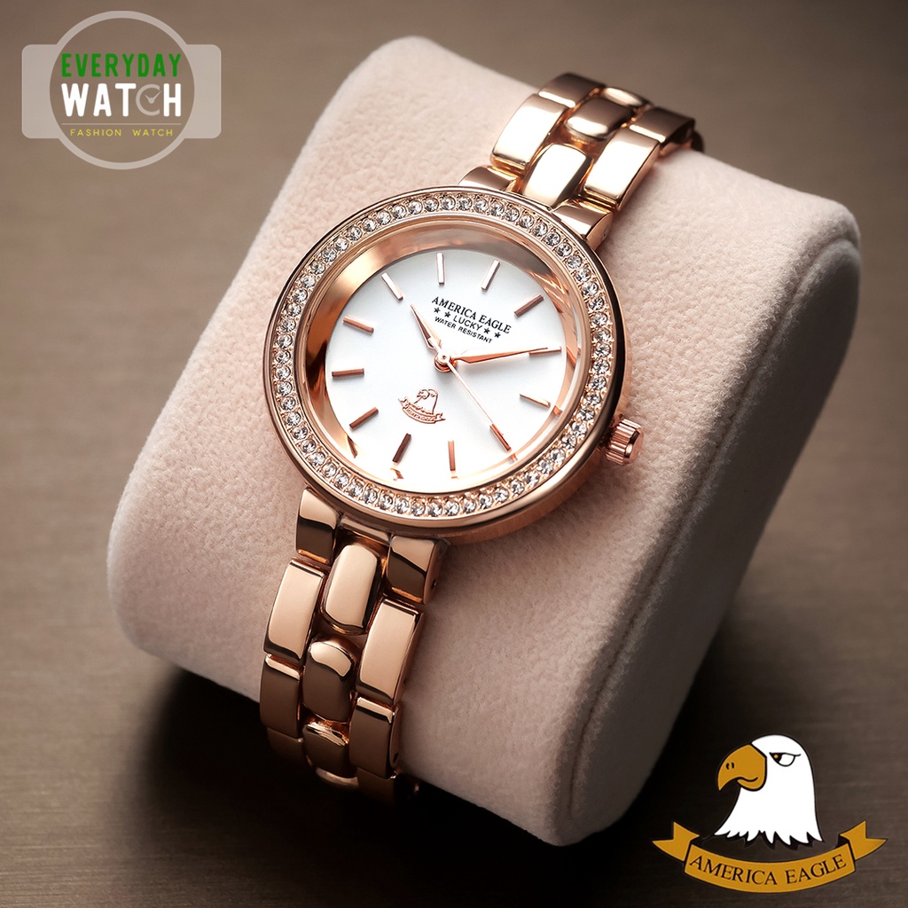 america-eagle-นาฬิกาข้อมือผู้หญิง-ประกันตัวเครื่อง-3-เดือน-สายสแตนเลส-สีrosegold-ae105l-rw