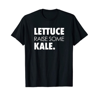 ผลิตภัณฑ์ใหม่👕เสื้อยืด พิมพ์ลาย Lettuce Raise Some Kale Plant Powered สําหรับผู้ชาย