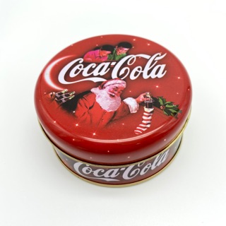 Amataonline ของสะสม กล่องเหล็กสังกะสีกลม Coca Cola