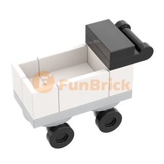 [Funbrick] โมเดลรถเข็นช็อปปิ้ง เฟอร์นิเจอร์ ฟิกเกอร์ ขนาดเล็ก น่ารัก เข้ากันได้กับอนุภาคขนาดเล็กที่มีชื่อเสียง ของเล่น ของตกแต่งโต๊ะ MOC