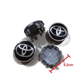 ฝาล้อ Toyota สีดำแท้ขนาด 52 mm จำนวน 4อัน สามารถใส่ได้กับรถ Toyota หลายๆรุ่น