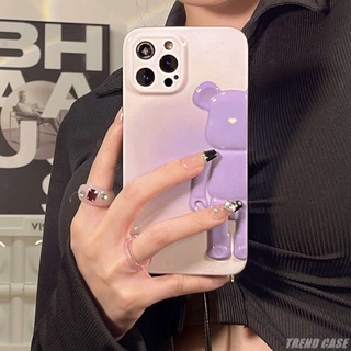 เคสโทรศัพท์มือถือ ซิลิโคนนิ่ม กันกระแทก ลายการ์ตูนหมี หรูหรา สําหรับ iPhone 13 Promax 12 11 Pro Max XR XS X 13Pro