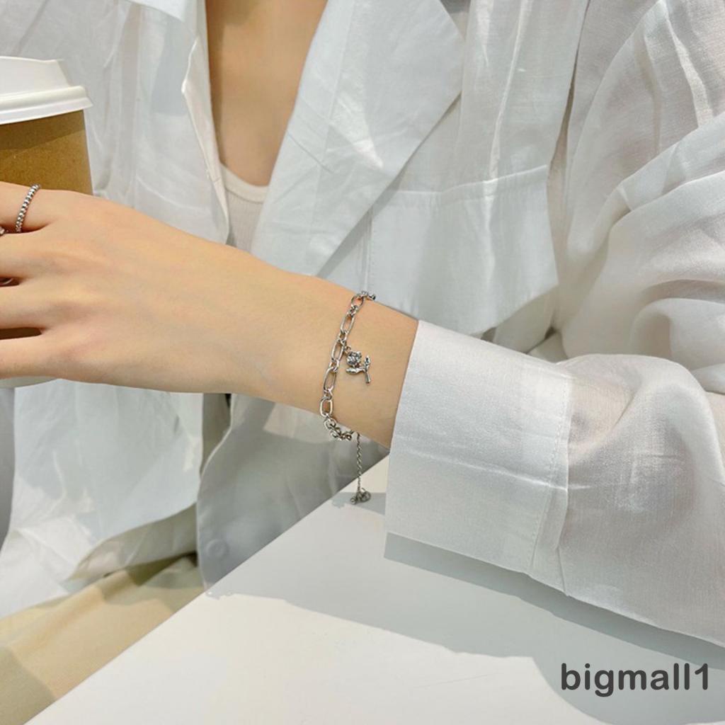 bigmall-little-rose-สร้อยข้อมือประดับจี้ดอกกุหลาบเครื่องประดับแฟชั่น