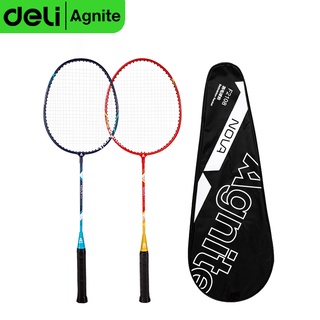 Deli Agnite ไม้แบดมินตัน แพคคู่ (2 อัน)  แถมกระเป๋าใส่ไม้แบด ออกกําลังกาย Badminton racket