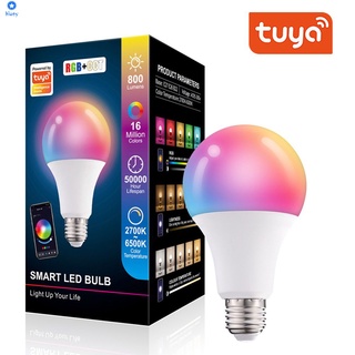 Tuya สมาร์ทหลอดไฟ10วัตต์บลูทูธเข้ากันได้โคมไฟ E27 B22 Rgb W หลอดไฟ Led เปลี่ยนสี L Ampada Rgb Cct ตกแต่งบ้าน【 Blue】