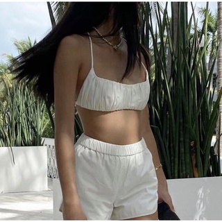 Ruched linen cotton bralette 🪡 by Bewish anana