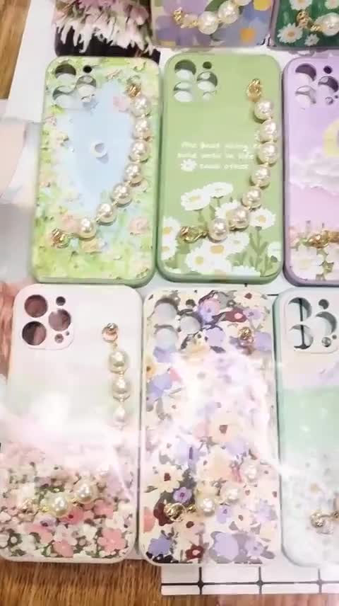 lens-package-phone-case-phone-case-for-oppo-find-x5-back-cover-soft-shell-solid-color-nordic-style-pearl-bracelet