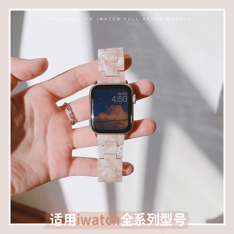 ภาพสินค้าSummer Resin Watch Strap for Apple Watch 6 5 4 Band 42mm 38mm Correa Transparent Steel for Iwatch 6 Series 5 4 3/2 Watchband 44mm 40mm จากร้าน 3cfun.th บน Shopee ภาพที่ 1