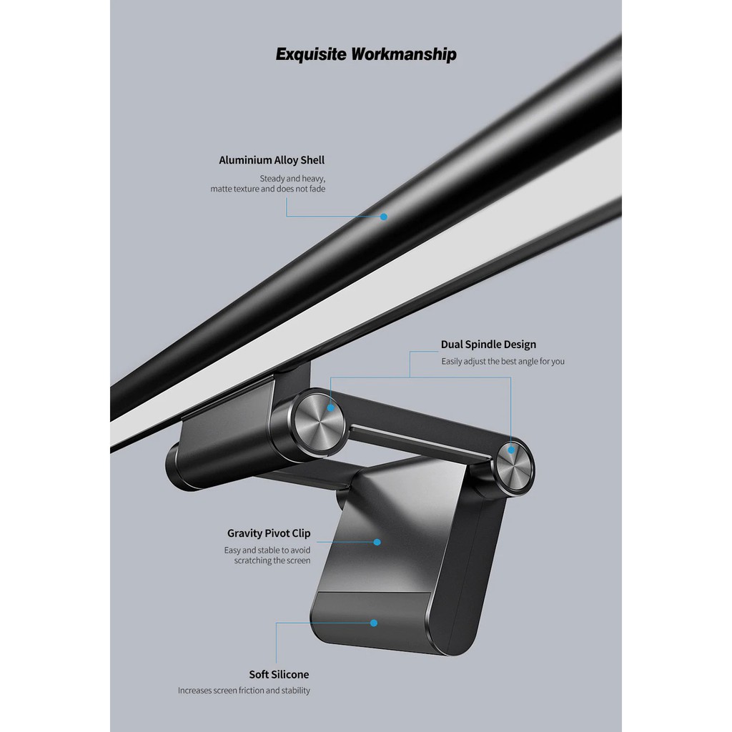 Baseus Series LED Light Desk Lamp ไฟติดหน้าจอ ปรับแสงได้ 3 ระดับ โคมไฟ ...