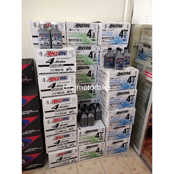 น้ำมันเครื่อง-amsoil-ยกลัง-10w40-scooter-12-ขวด-สังเคราะห์แท้-100