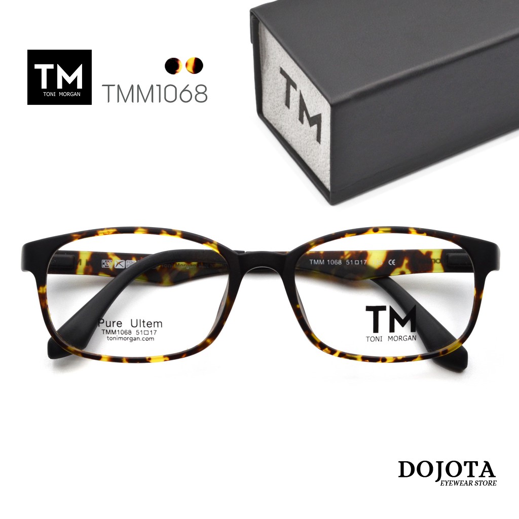 กรอบแว่นตา-tm-รุ่น-tmm1068-สีลายกระ-ทรงเหลี่ยม-น้ำหนักเบา-made-in-korea