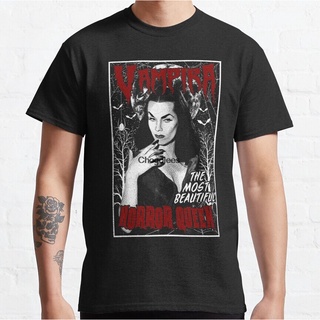 ROUNDคอลูกเรือNeckใหม่ เสื้อยืด พิมพ์ลาย Vampira Queen Of Horror Amicne70Ihejec98 สําหรับผู้ชาย-4XL