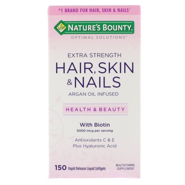 pre-order-natures-bounty-optimal-solutions-extra-strength-hair-skin-amp-nails-150-rapid-release-liquid-softgels