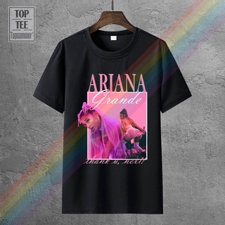 เสื้อยืดอินเทรนด์ผู้ชายอินเทรนด์ผู้หญิงเสื้อยืดผ้าฝ้าย 100% พิมพ์ลาย Ariana Grande Sweetner World Tour Merch Thank U Nex
