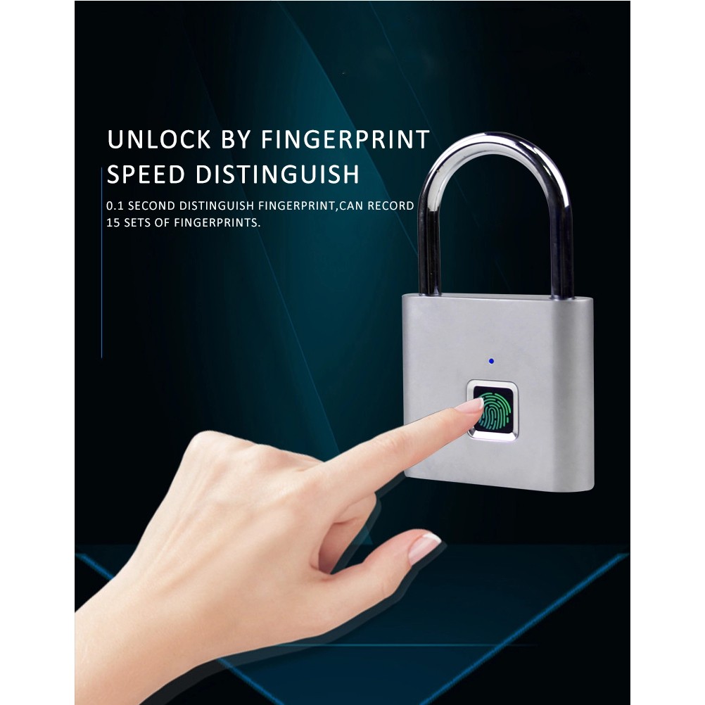 กุญแจอัจฉริยะ-ปลดล็อกด้วยนิ้วมือ-smart-fingerprint-lock-usb-ชาร์จ-ใช้ลายนิ้วมือปลดล็อคประตูกุญแจสมาร์ท-ปลดล็อกด่วน