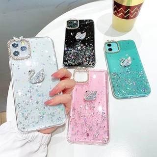 Huawei Y5p Y6p Y7p Y9 Prime Y7 Y6 Pro Y5 2019 2018 Nova 7i 3i 2 Lite Bling 3D Swan Camera Protection Soft TPU Bling Phone Case