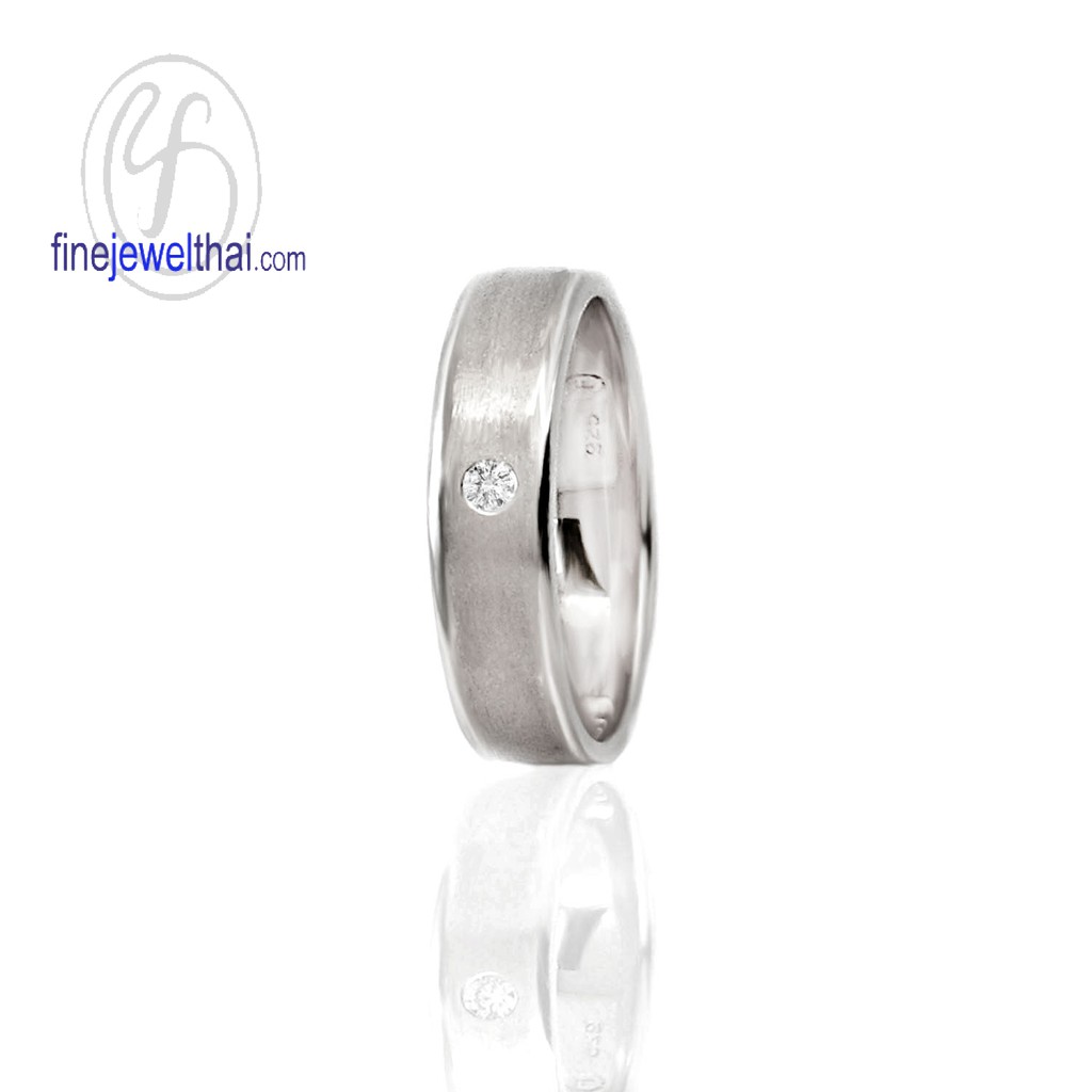 finejewelthai-แหวนเพชร-แหวนเงิน-เพชรแท้-เงินแท้-แหวนหมั้น-แหวนแต่งงาน-diamond-silver-wedding-ring-r1064di-wg