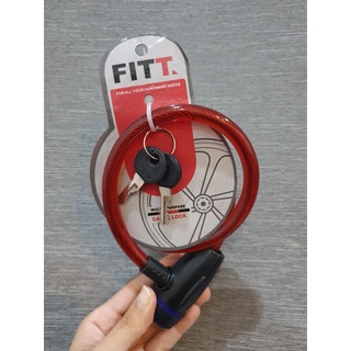 พร้อมส่ง !! กุญแจจักรยาน FITT 3.8 มม. x 0.64 ม. สีแดง ทนทานต่อการงัดแงะ หรือเจาะด้วยสว่าน