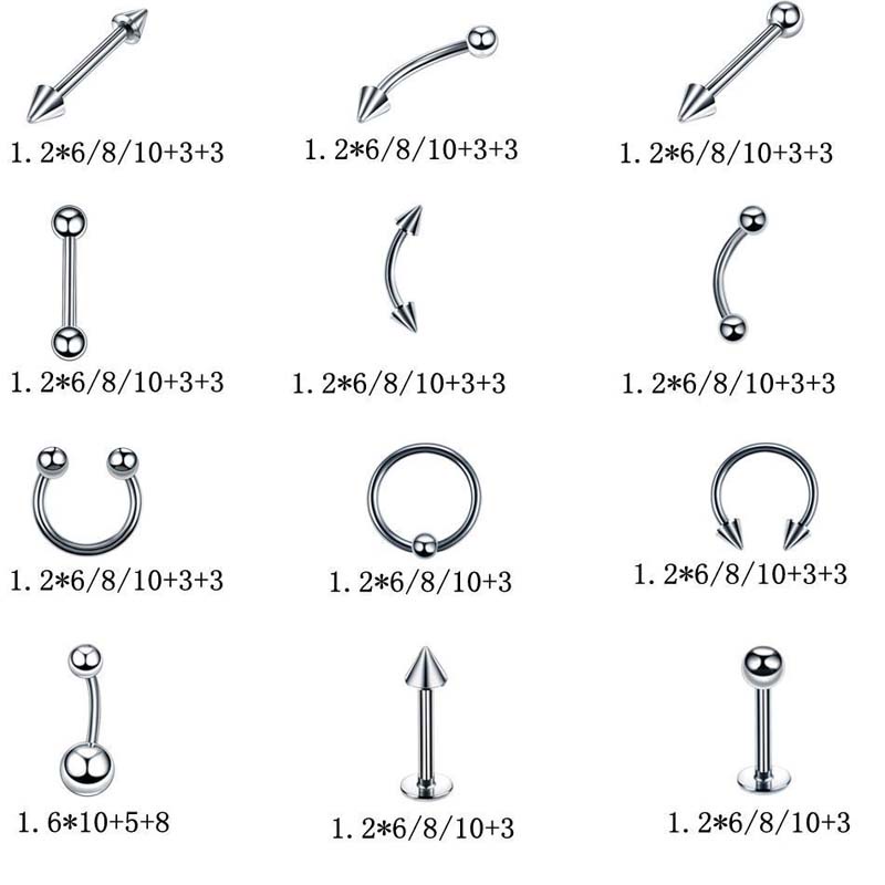 ชุดเครื่องประดับ-จิวเจาะจมูก-ปาก-สเตนเลส-60-ชิ้น