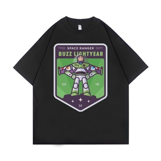 เสื้อยืดโอเวอร์ไซส์เสื้อยืด ขนาดใหญ่ พิมพ์ลาย Psycho Crucify Buzz Lightyear | สีดํา | เสื้อยืด พิมพ์ลาย Toy Story | เสื้