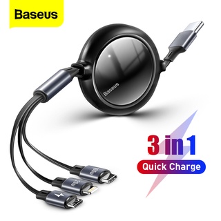 Baseus 3 in 1 สายชาร์จ USB C 100W 3.5A 66W ชาร์จเร็ว สําหรับ Macbook Samsung Xiaomi 12 13